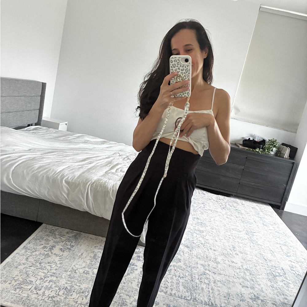 High-Waist Black Tapered Pants - Classic Women's Trousers by Iro paris